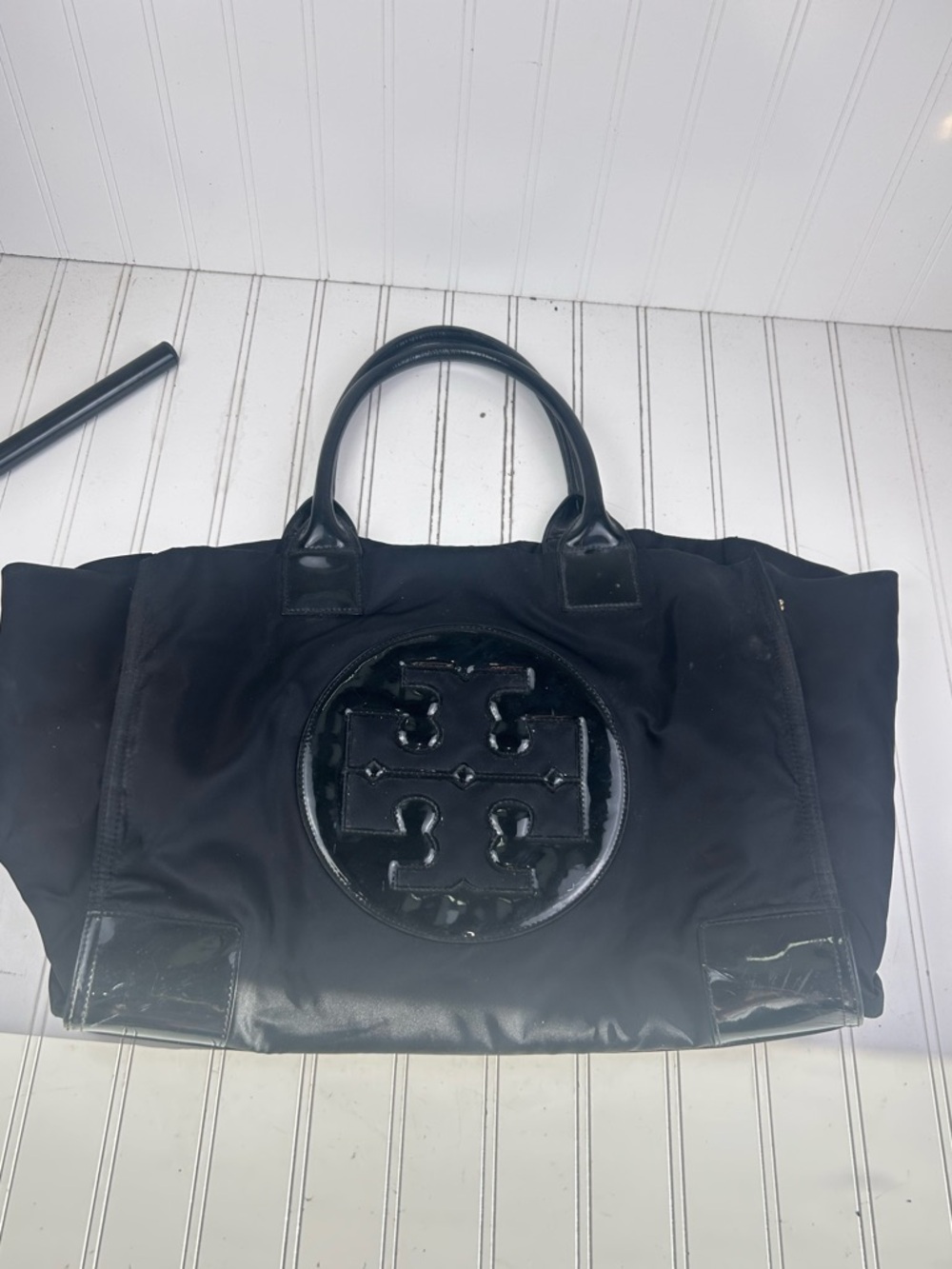 Tory Burch Black Nylon Ella Tote Shoulder Bag $240 - Picture 15 of 16